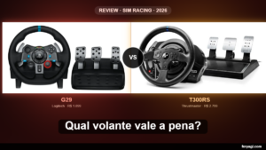 Volante Gamer G29 vs T300RS: qual vale mais a pena em 2026? (Review completo)