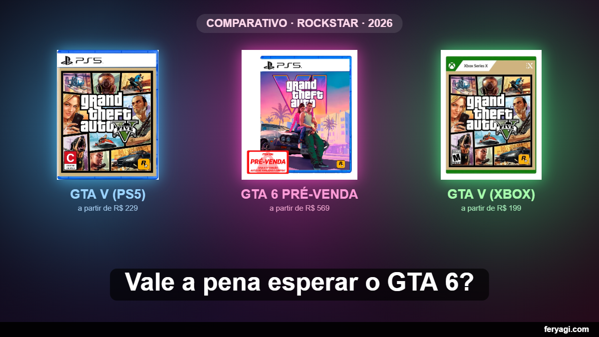 GTA 5 vs GTA 6: vale a pena esperar ou comprar o V agora? (Comparativo 2026)