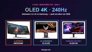 Monitores Gamer OLED 4K 2026: Alienware AW3225QF vs LG vs Samsung G8