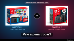 Switch 1 vs Switch 2: vale a pena trocar em 2026? (com OLED)