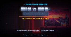 HDR10 vs HDR10+ vs Dolby Vision em 2026: guia técnico completo — especificações, dispositivos, streaming e gaming
