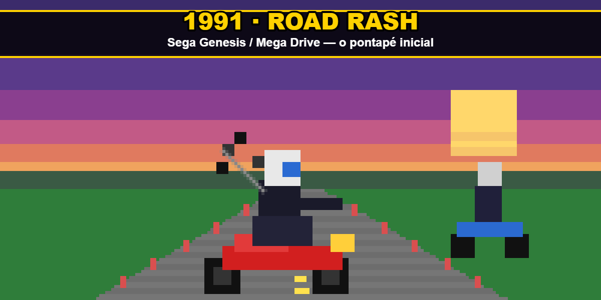 Road Rash 1991 no Sega Genesis