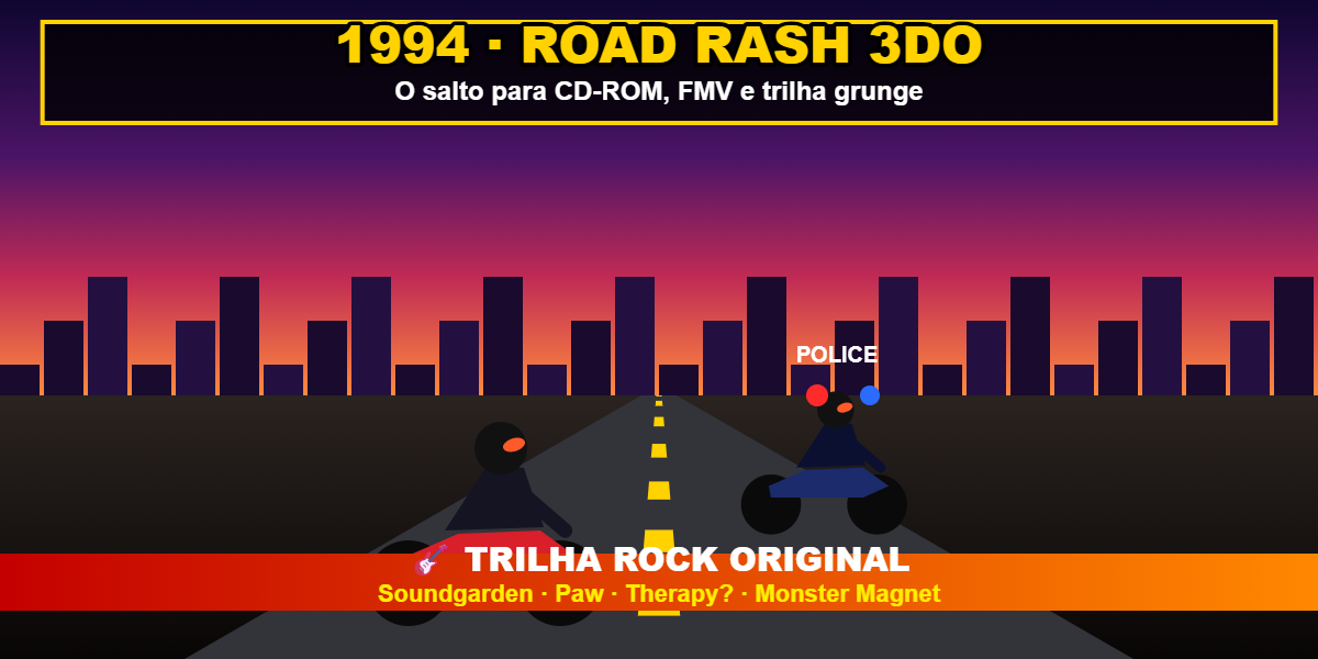 Road Rash 3DO 1994 versao cinematica