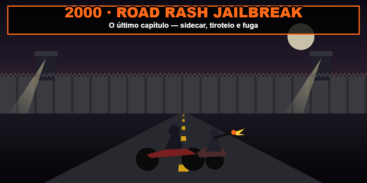 Road Rash Jailbreak 2000 com sidecar