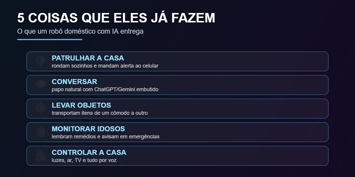 As cinco funções dos robôs domésticos com IA