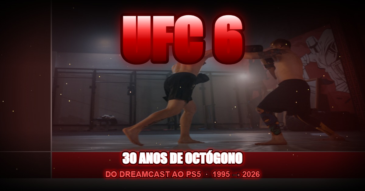 Banner UFC 6 - lutadores MMA em combate no octógono