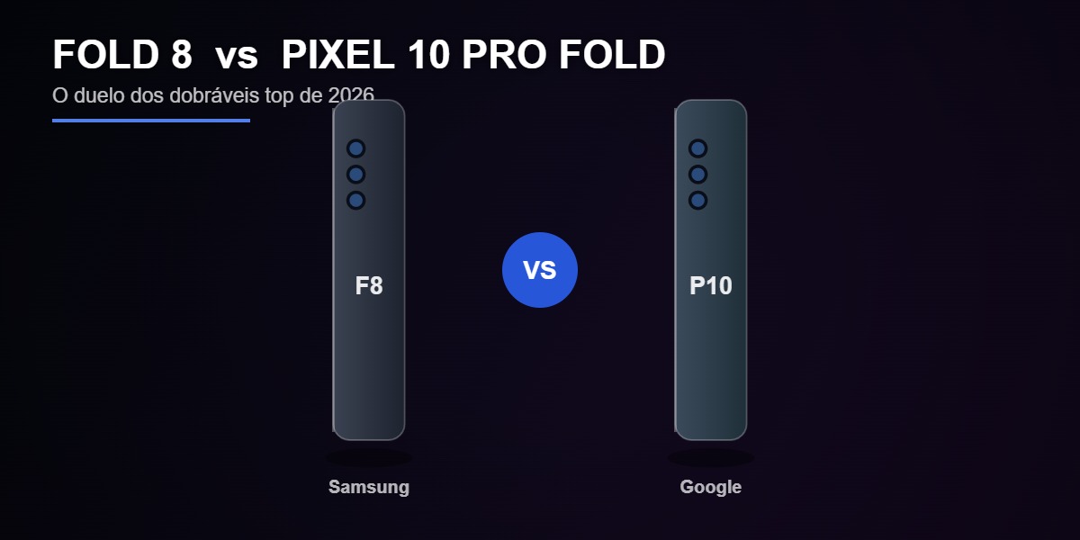 Galaxy Z Fold 8 comparado ao Pixel 10 Pro Fold